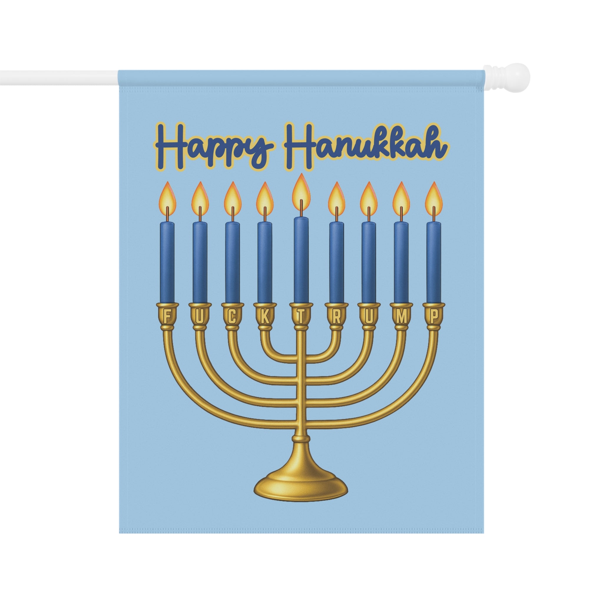 Subtle F*ck Trump Hanukkah Menorah Garden Flag