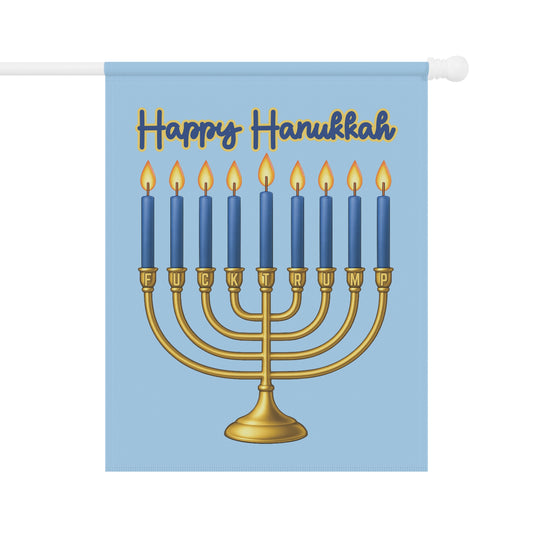Subtle F*ck Trump Hanukkah Menorah Garden Flag