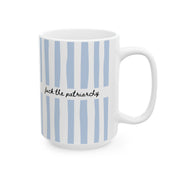 F*ck the Patriarchy Blue Striped Mug