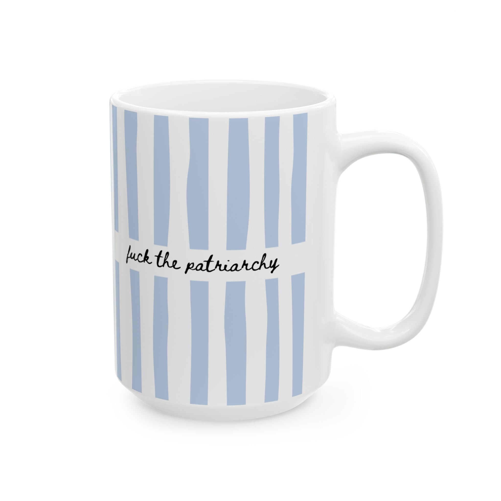 F*ck the Patriarchy Blue Striped Mug