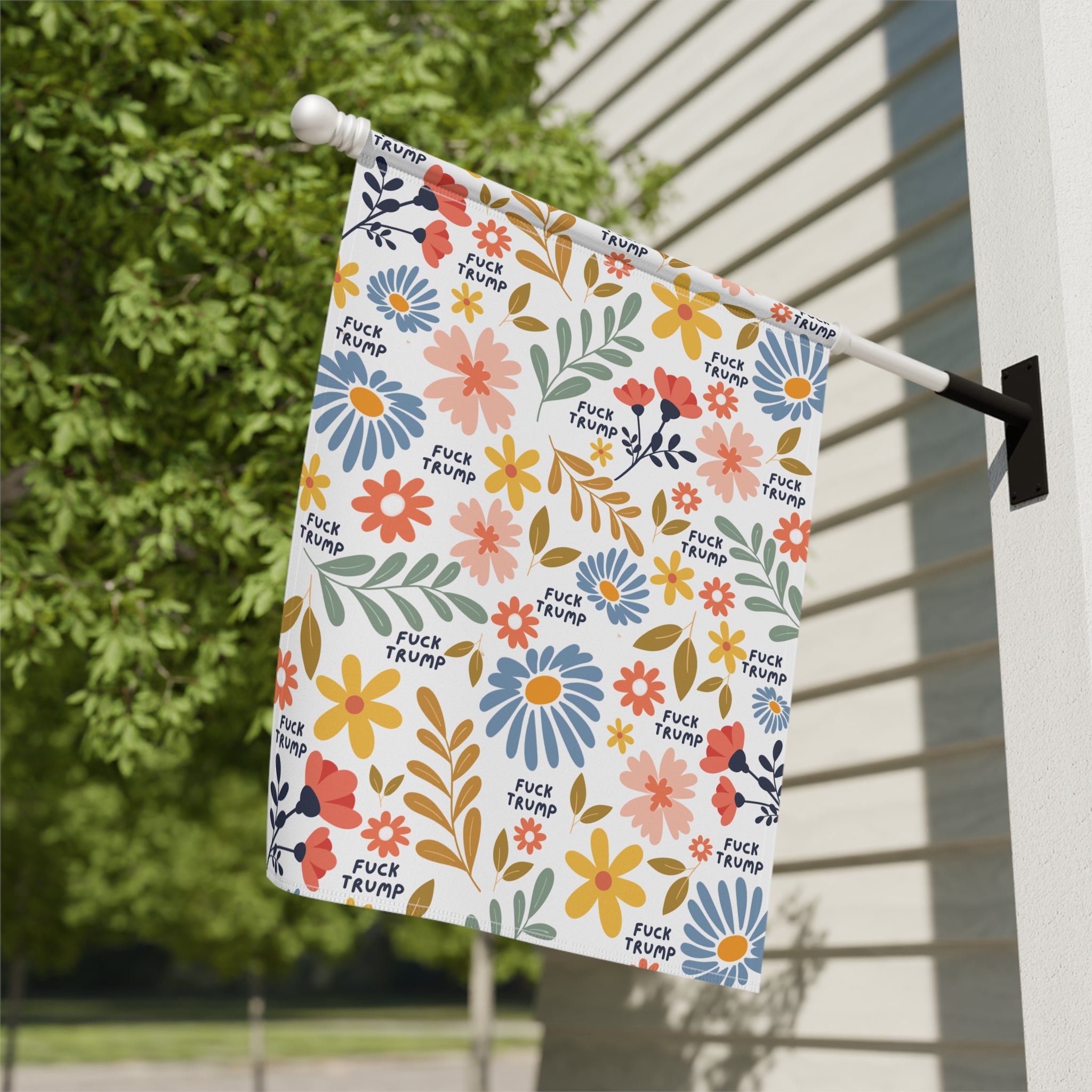 F*ck Trump Retro Flower Flag