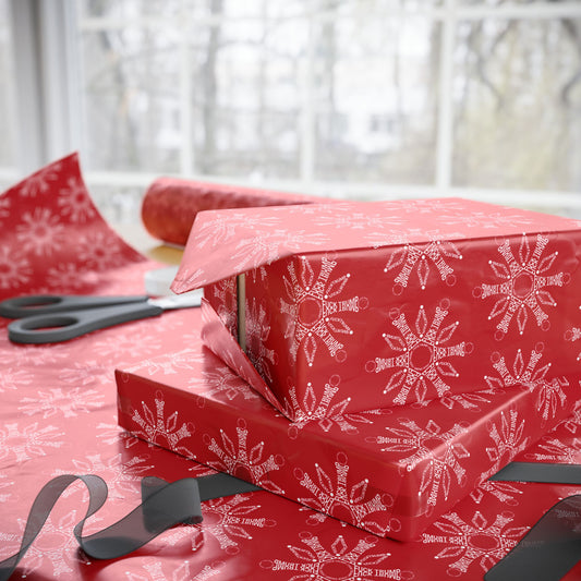 Subtle F*ck Trump Red Snowflake Wrapping Paper