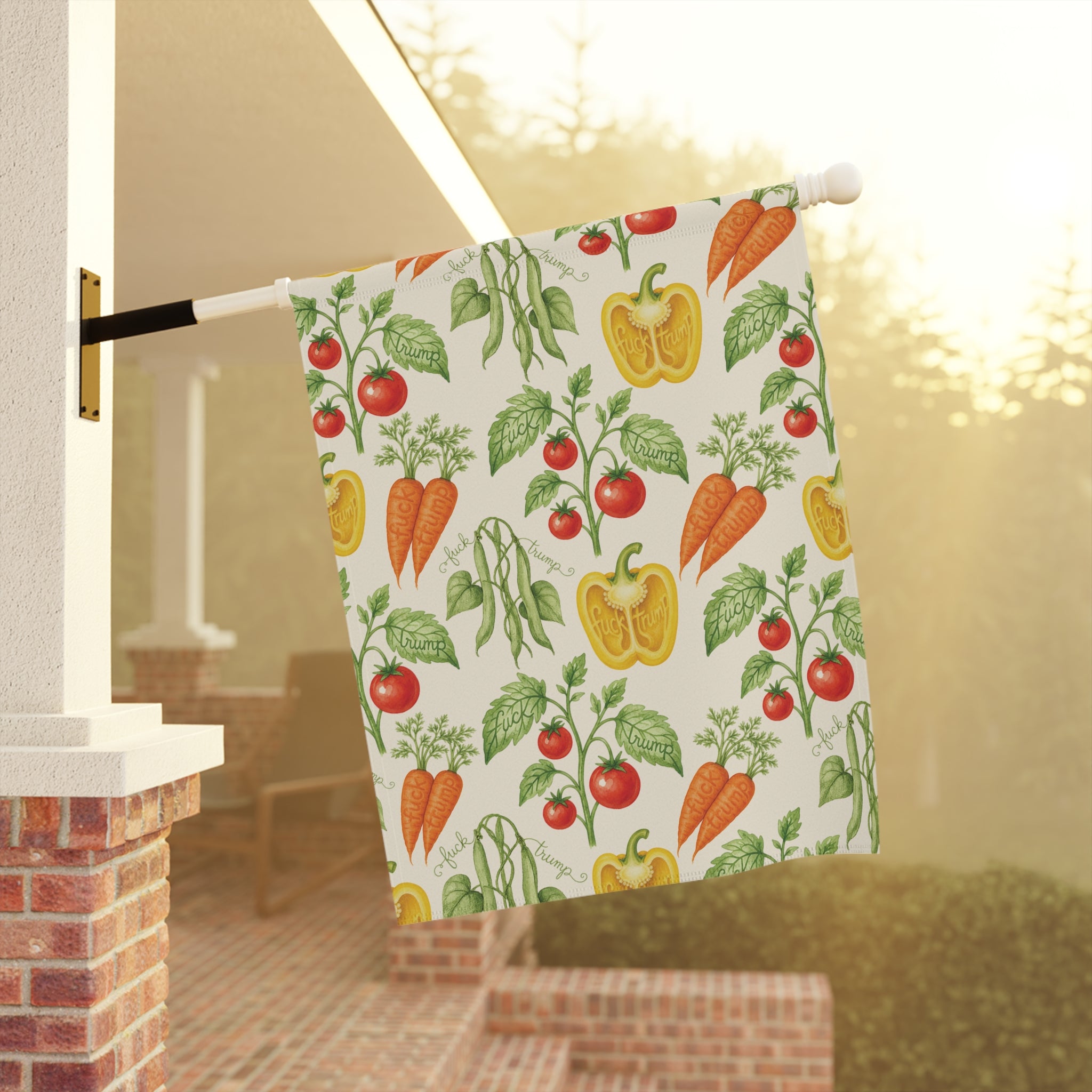 F*ck Trump Watercolor Vegetable Garden Flag