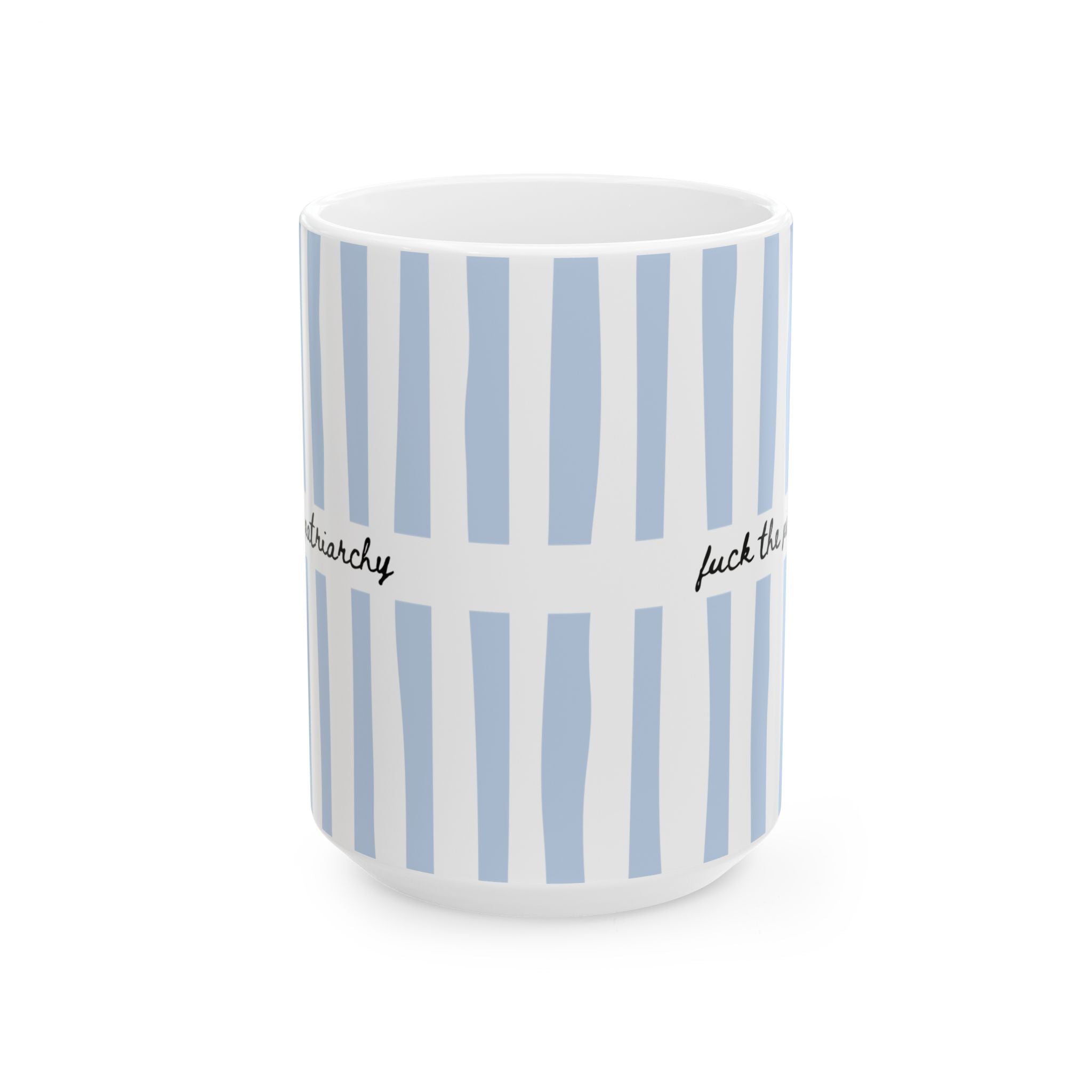 F*ck the Patriarchy Blue Striped Mug