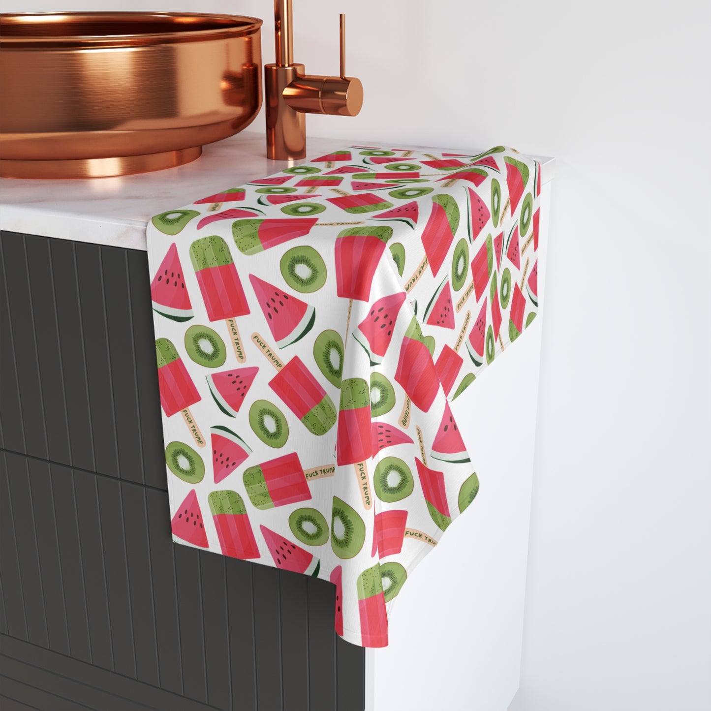 Subtle F*ck Trump Watermelon Popsicle Hand Towel