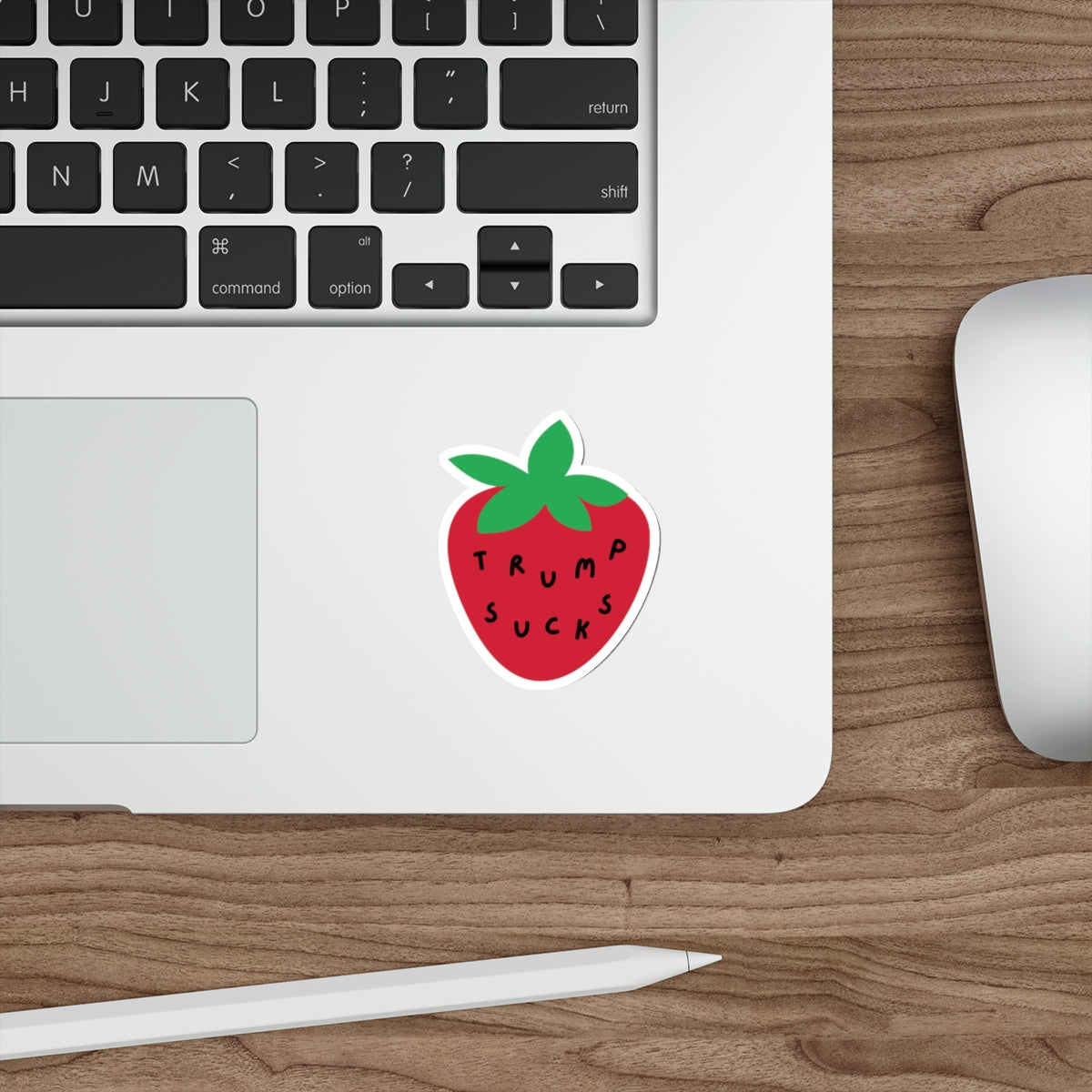 Trump Sucks Strawberry Seeds Die-Cut Sticker