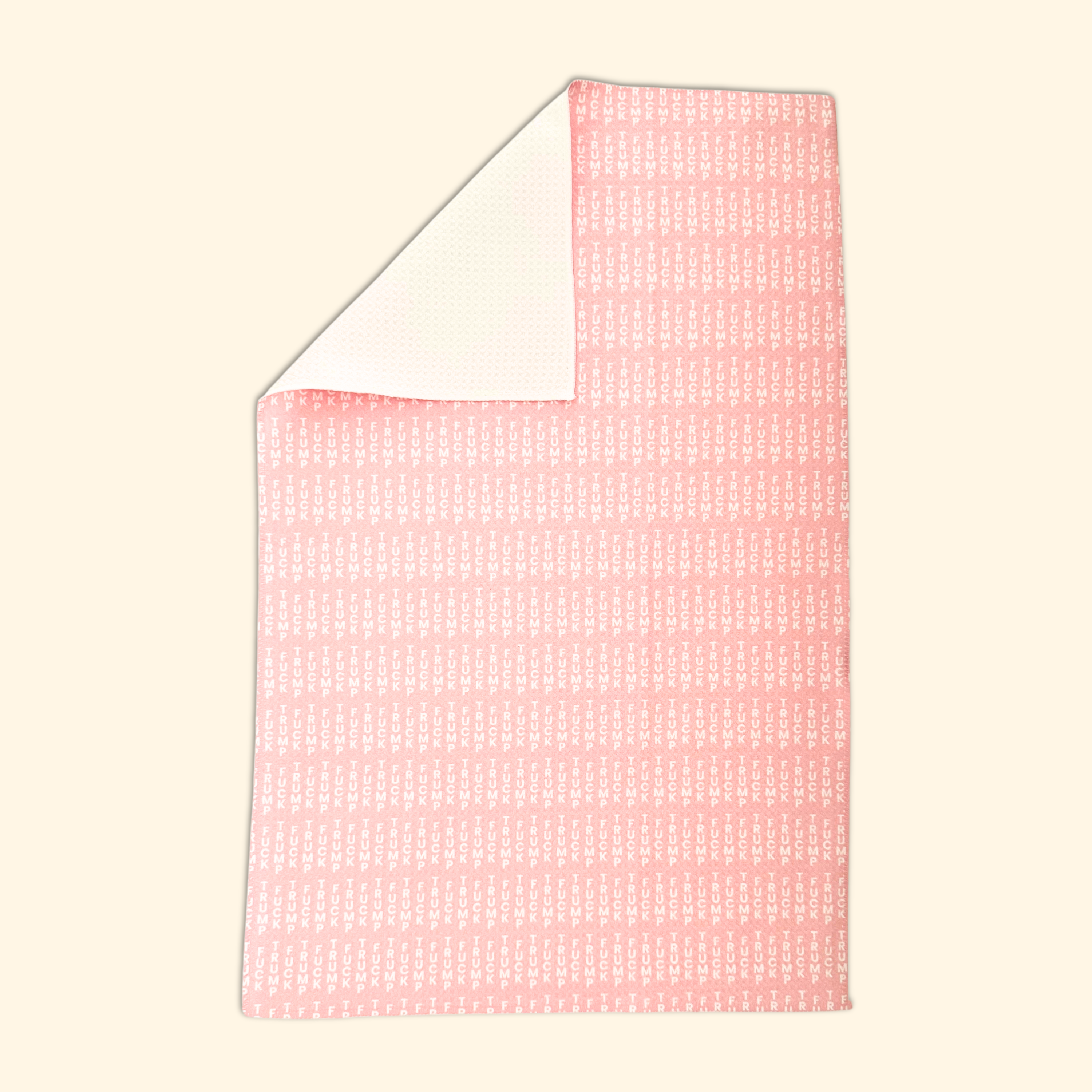 F*ck Trump Pink Lines Waffle Weave Kitchen Towel