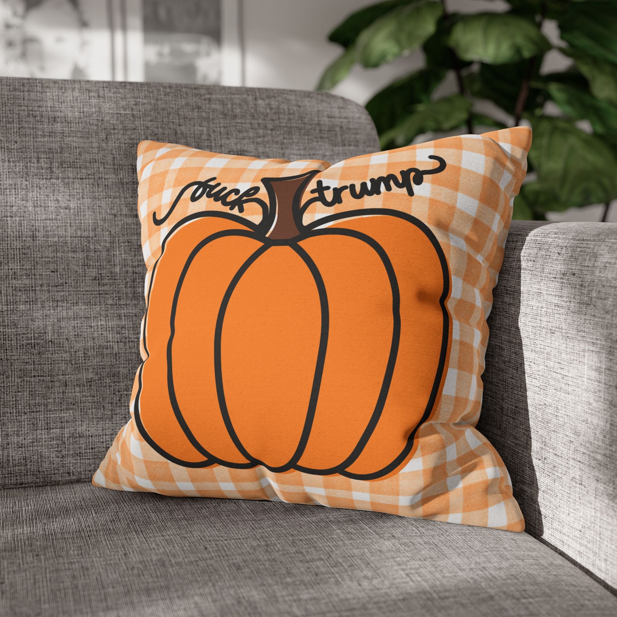 F*ck Trump Fall Pumpkin Accent Pillow Cover
