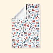 F*ck Trump Patriotic Cartoon 4th of July Waffle Weave Kitchen Towel