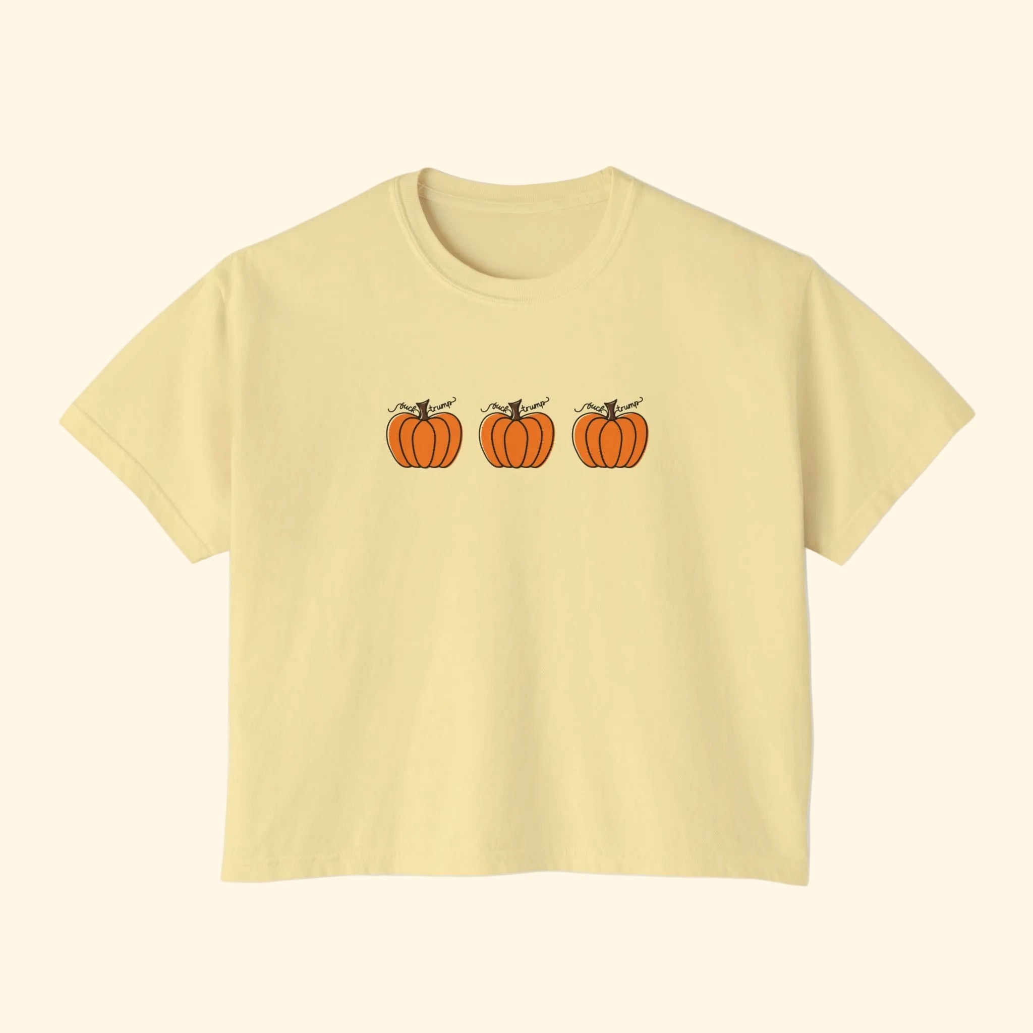 F*ck Trump Pumpkin Boxy Cropped T-Shirt