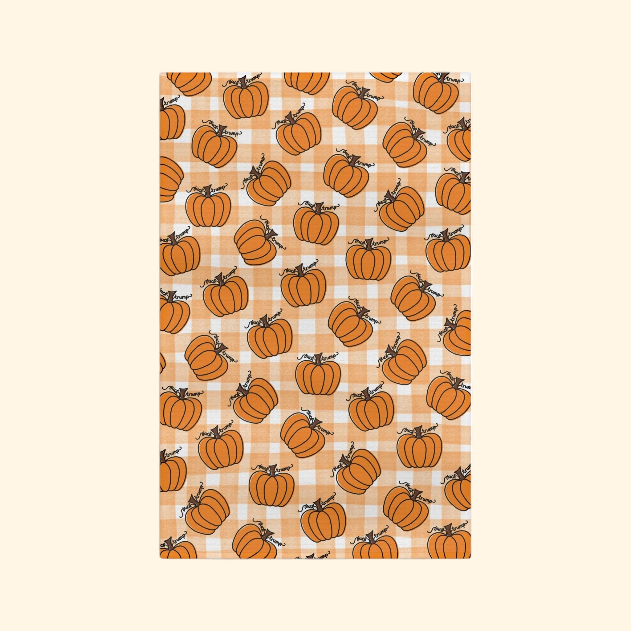 F*ck Trump Pumpkin Waffle Weave Kitchen Towel