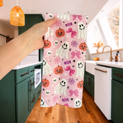 F*ck Trump Pink Halloween Ghosts Waffle Weave Kitchen Towel