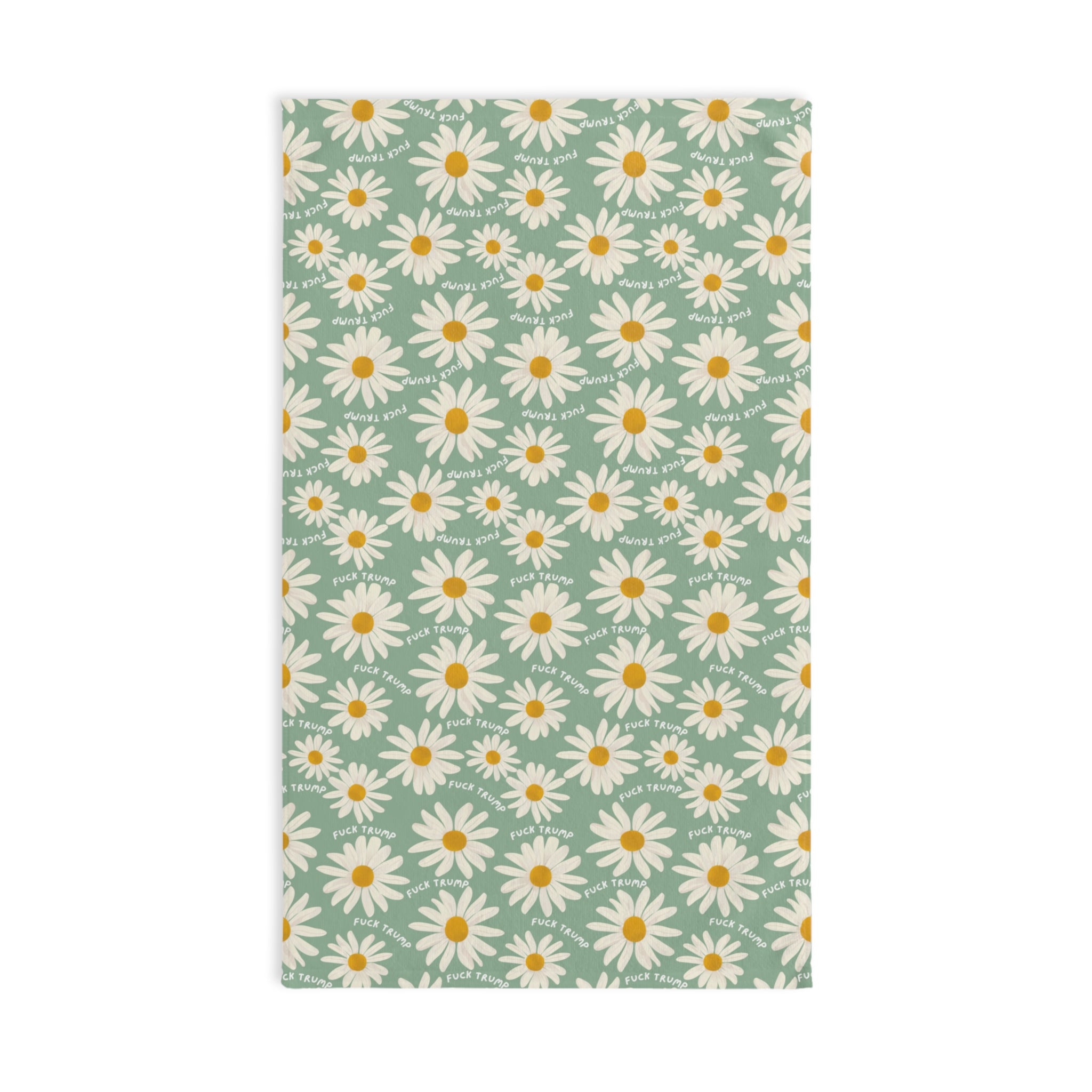 Subtle Retro F*ck Trump Daisy Hand Towel