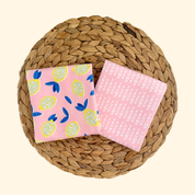 Small Lemons + Pink Lines | F*ck Trump Waffle Weave Kitchen Duo