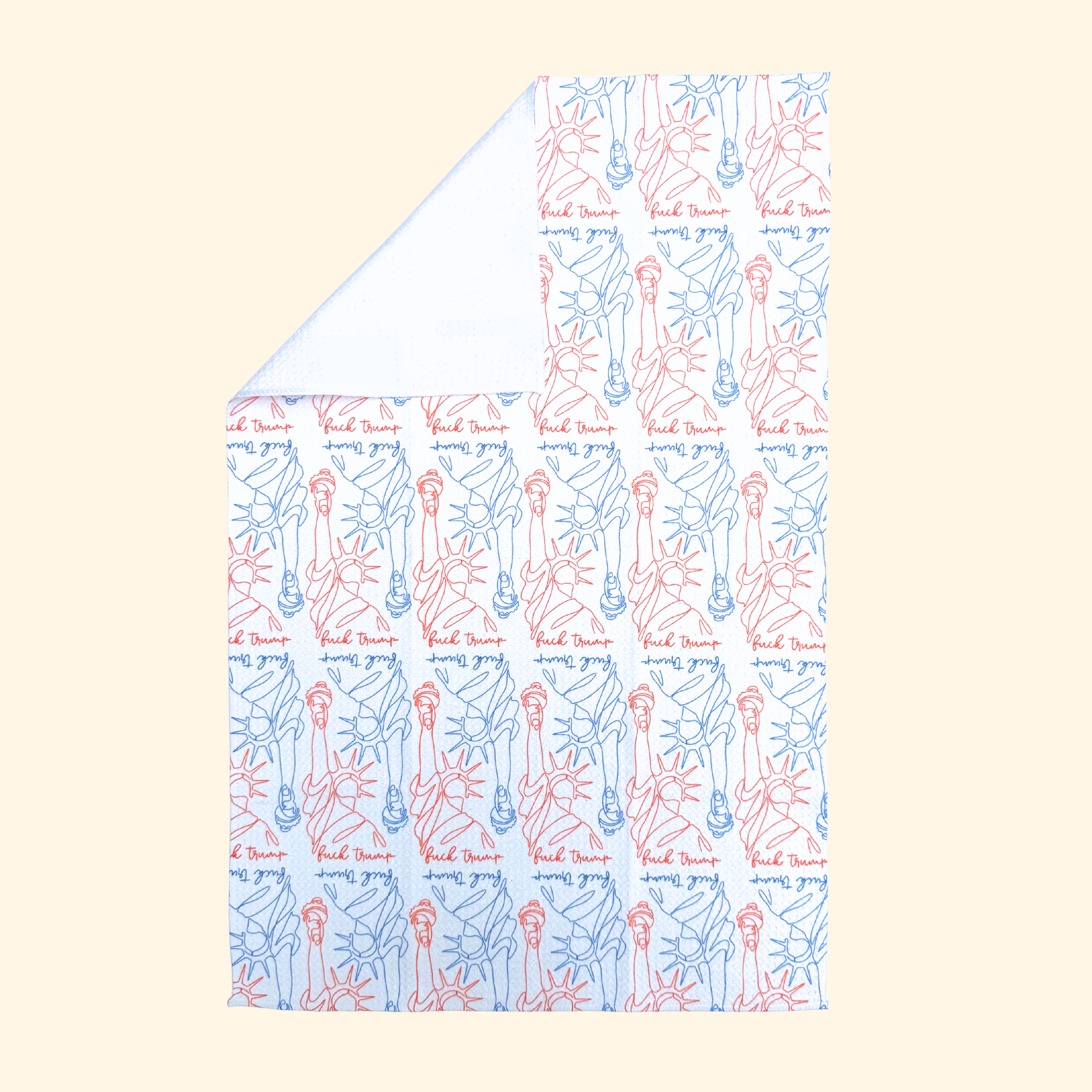 Subtle F*ck Trump Statue of Liberty Waffle Weave Kitchen Towel