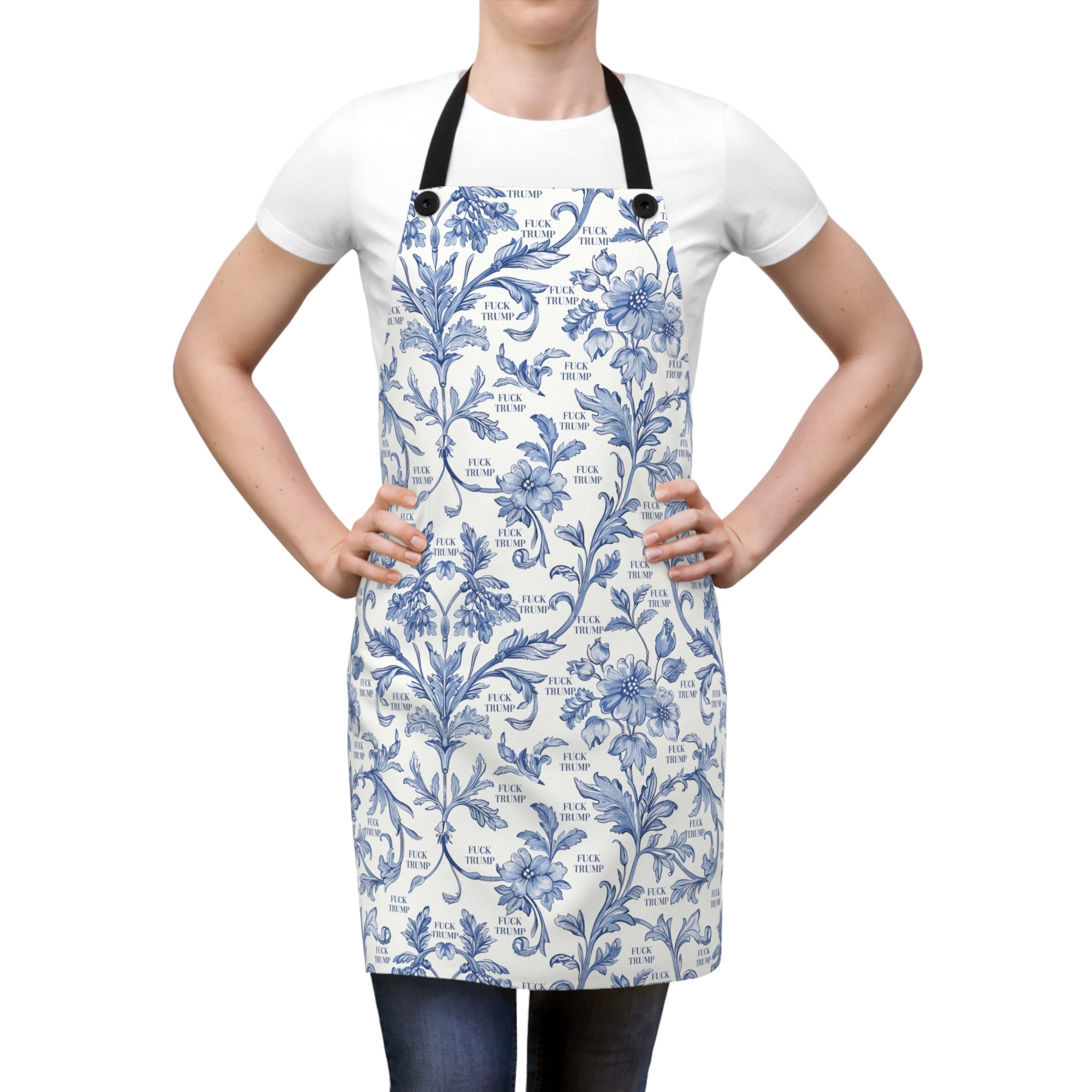 Subtle F*ck Trump Toile de Jouy Cooking Apron