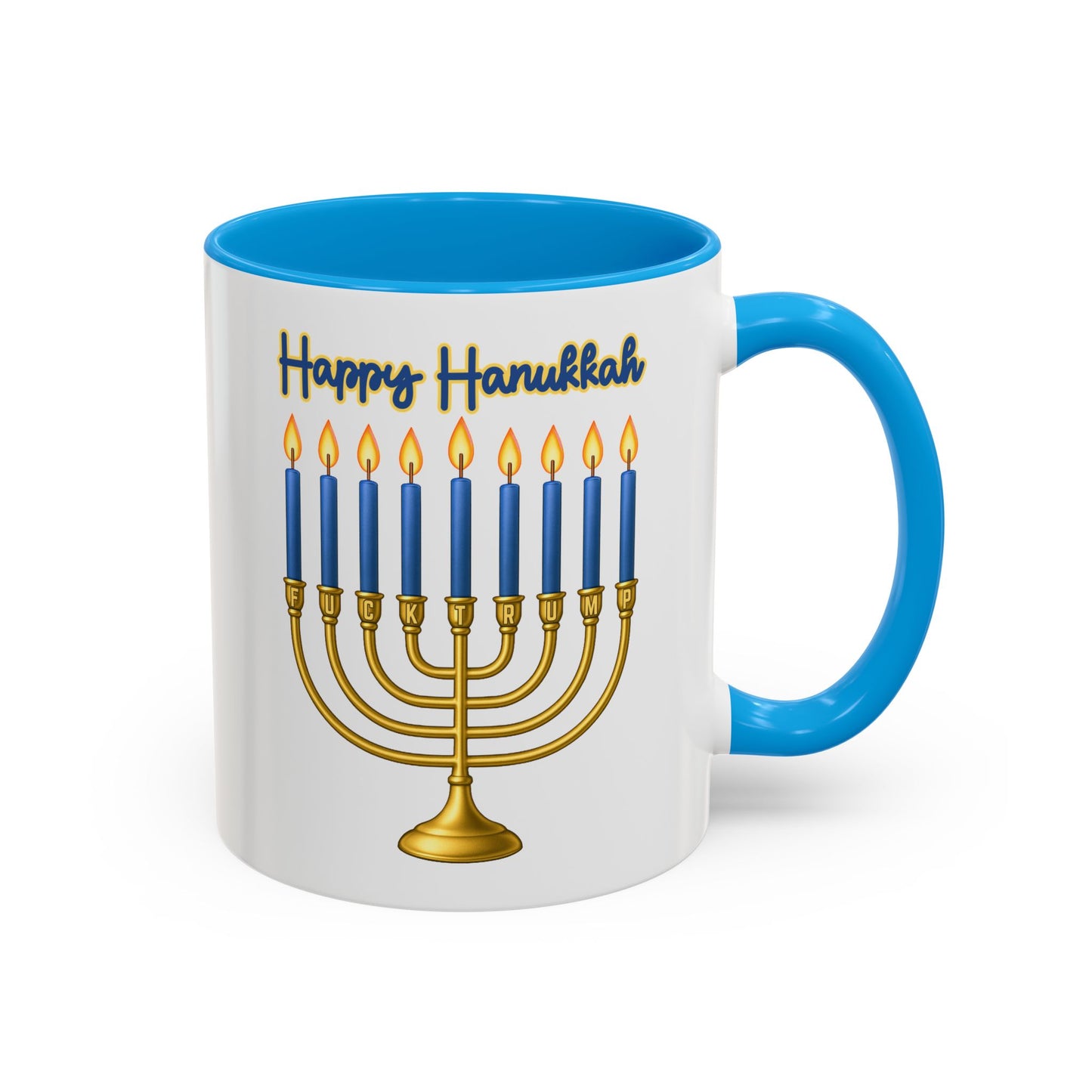 Subtle F*ck Trump Hanukkah Menorah Mug