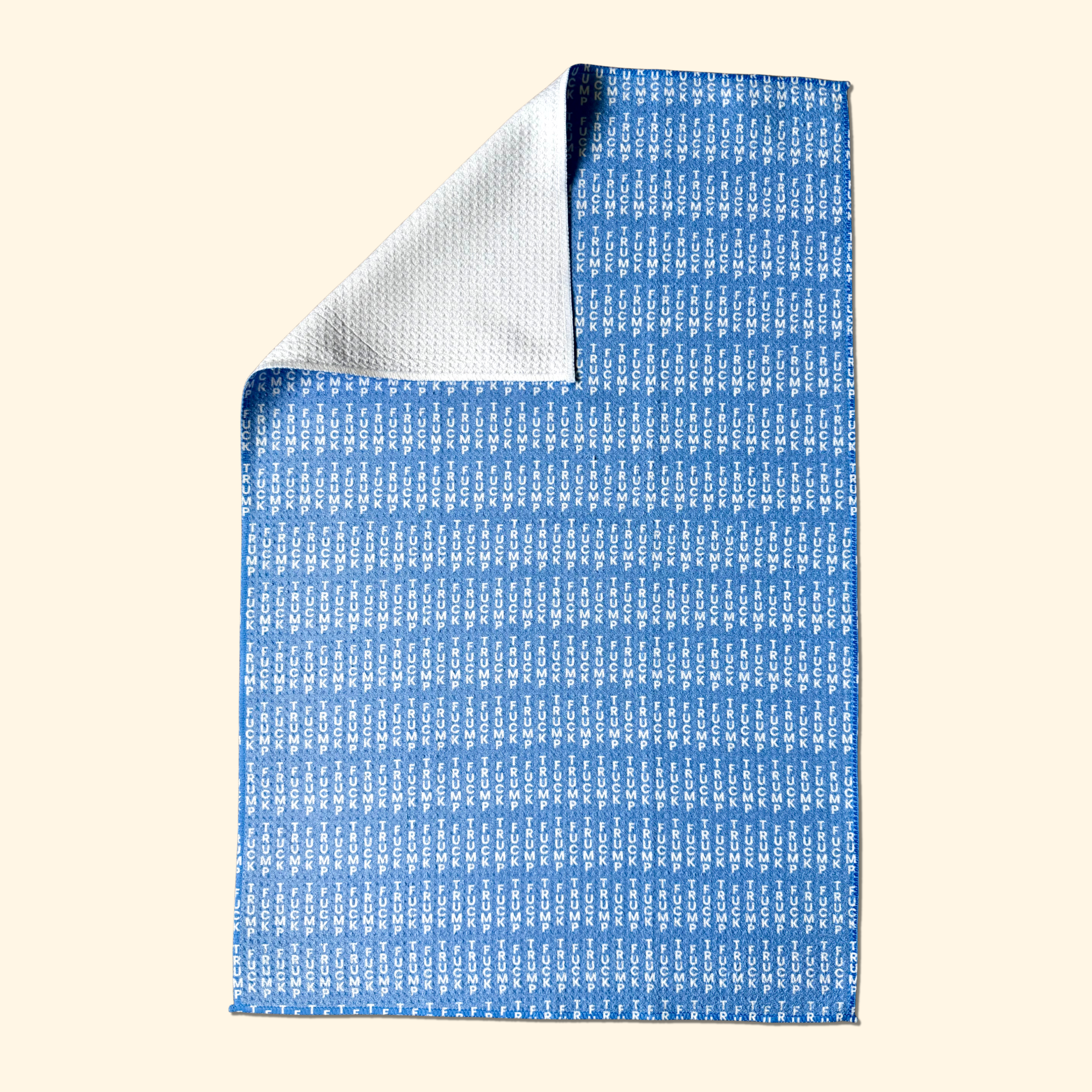 F*ck Trump Blue Lines Waffle Weave Kitchen Towel