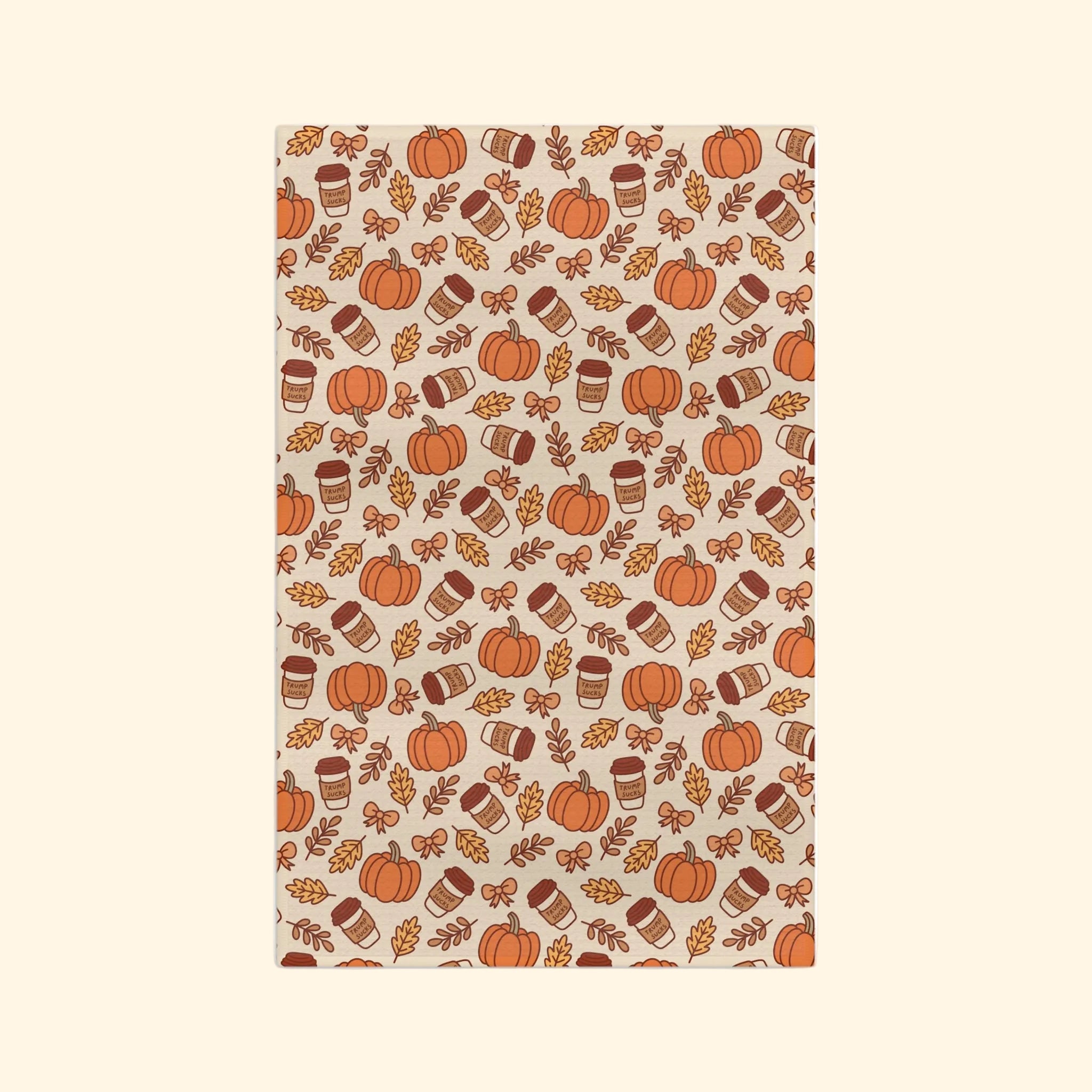 Trump Sucks Pumpkin Spice Latte Waffle Weave Kitchen Towel