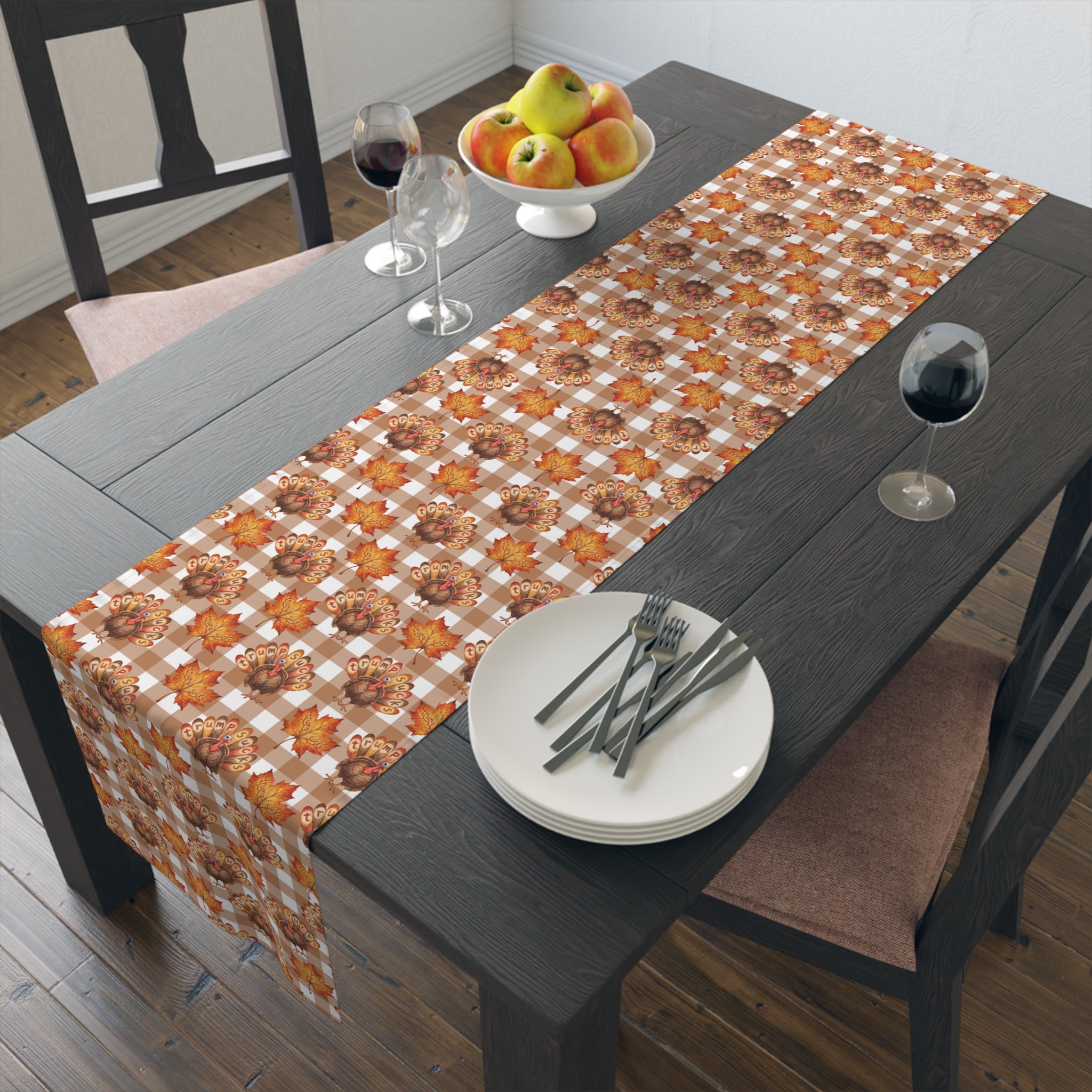 Subtle Trump Sucks Thanksgiving Turkey Table Runner