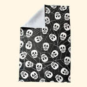 FDT Skulls and Spider Webs Waffle Weave Kitchen Towel