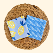 Big Lemons + Blue Lines | F*ck Trump Waffle Weave Kitchen Duo