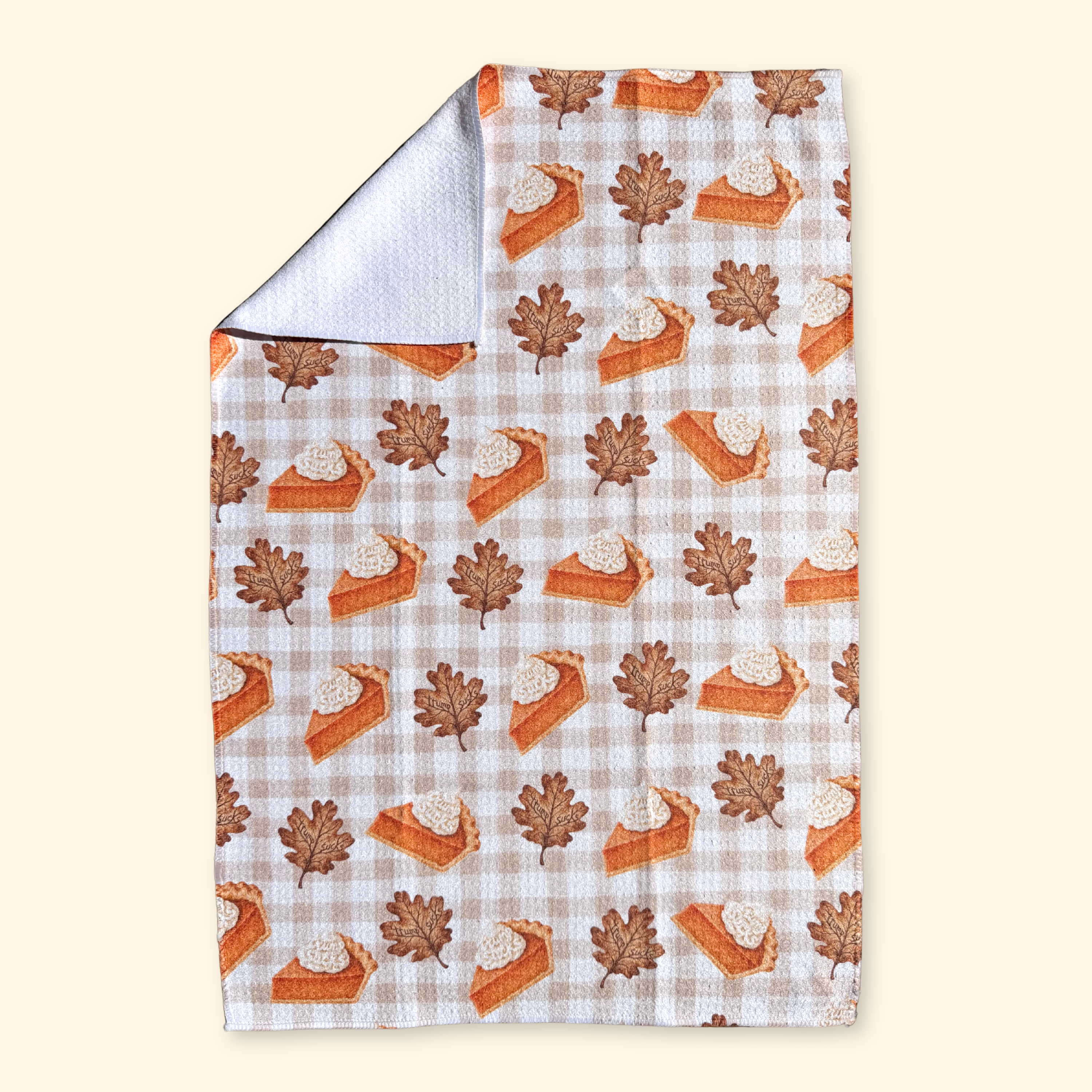 Trump Sucks Pumpkin Pie Waffle Weave Kitchen Towel