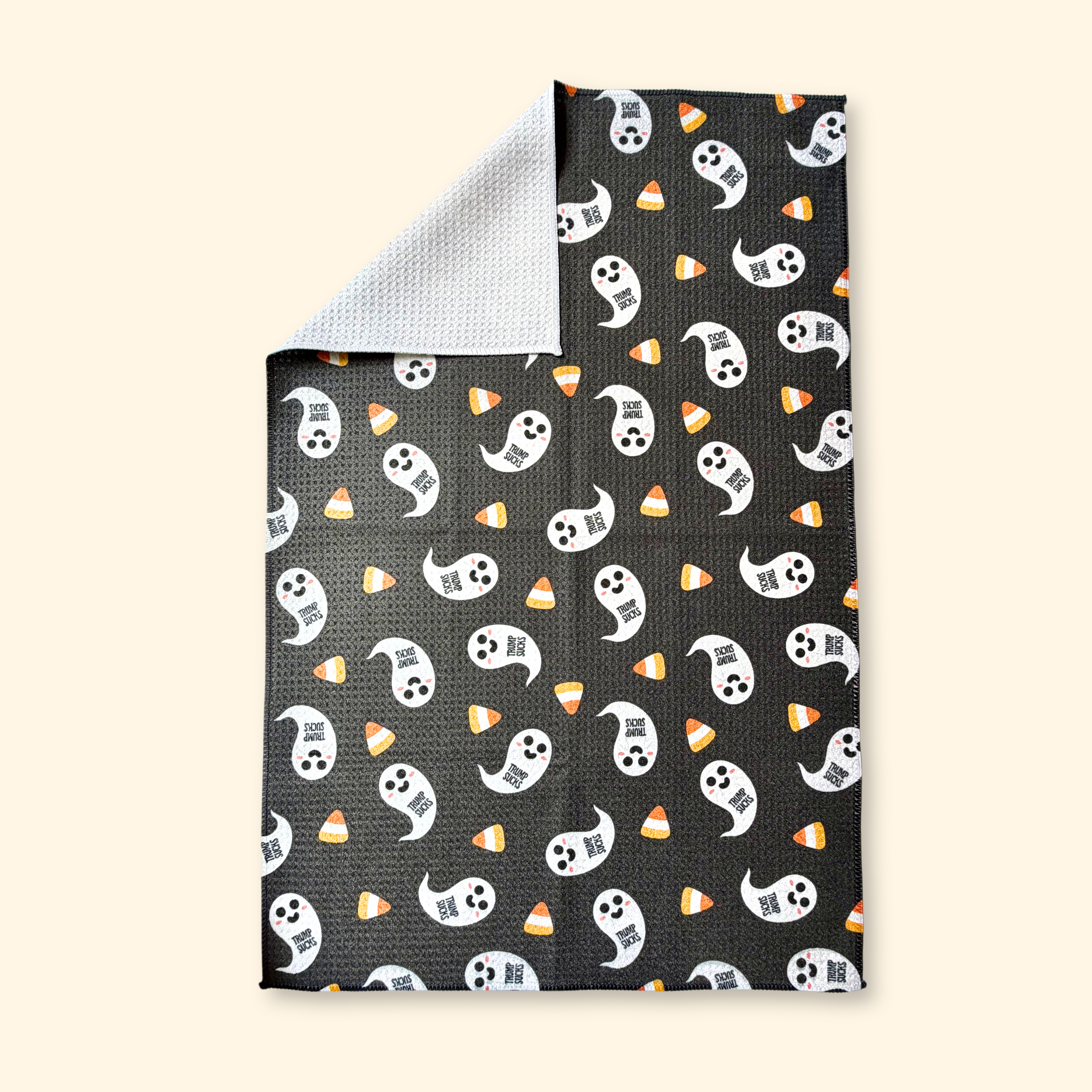 Trump Sucks Halloween Ghost Waffle Weave Kitchen Towel