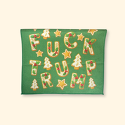 F*ck Trump Christmas Cookie Waffle Weave Kitchen Towel