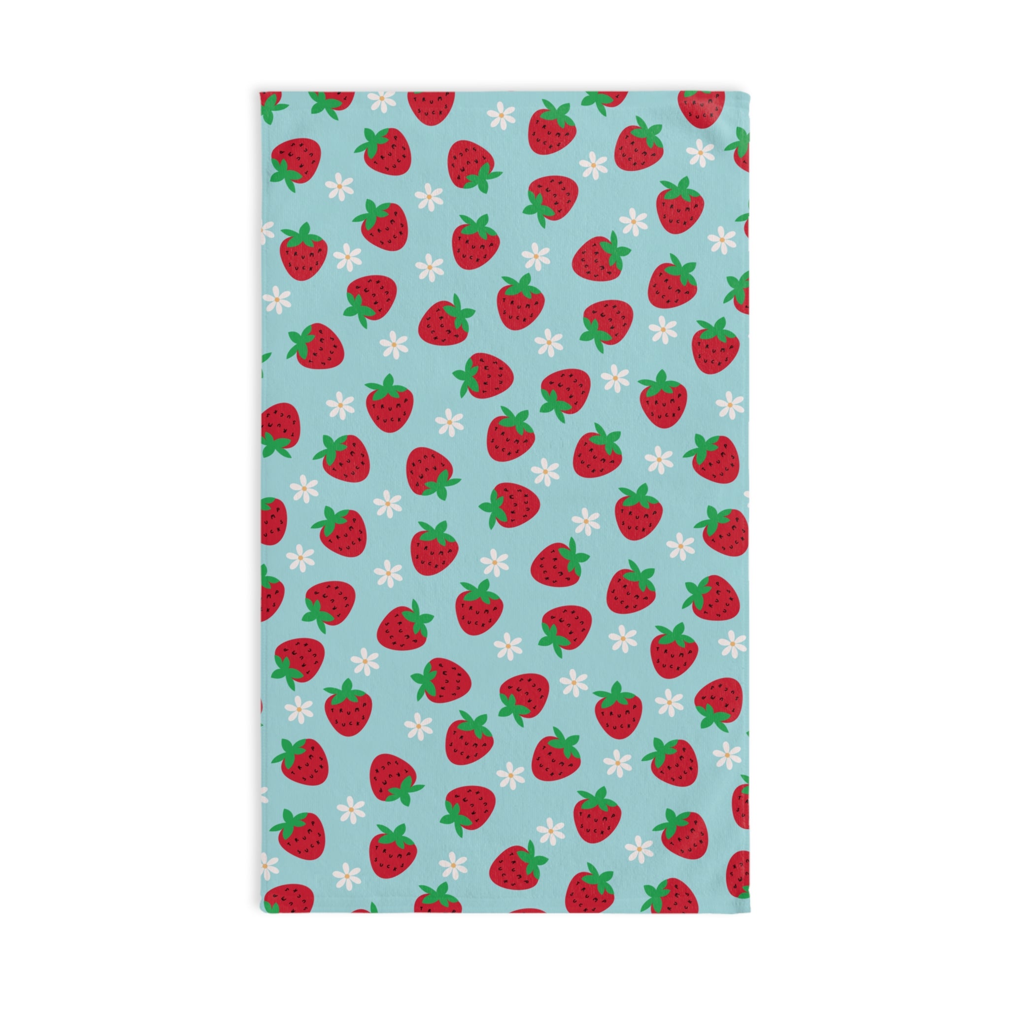 Blue Trump Sucks Strawberry Seeds Hand Towel