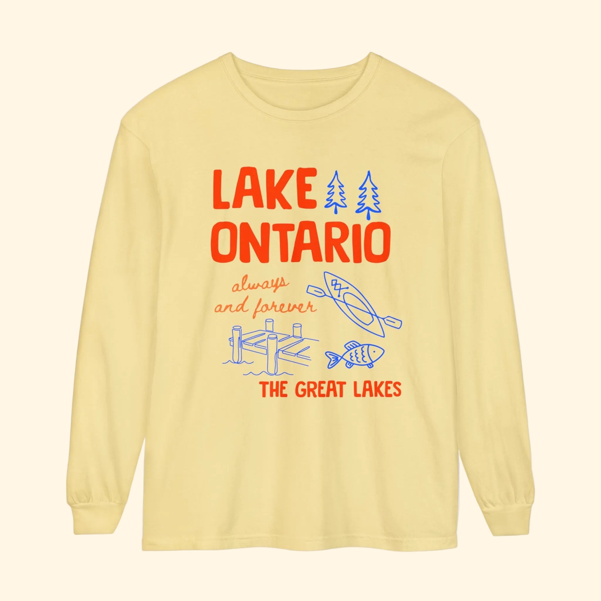 Lake Ontario Always and Forever Doodle Long Sleeve Shirt