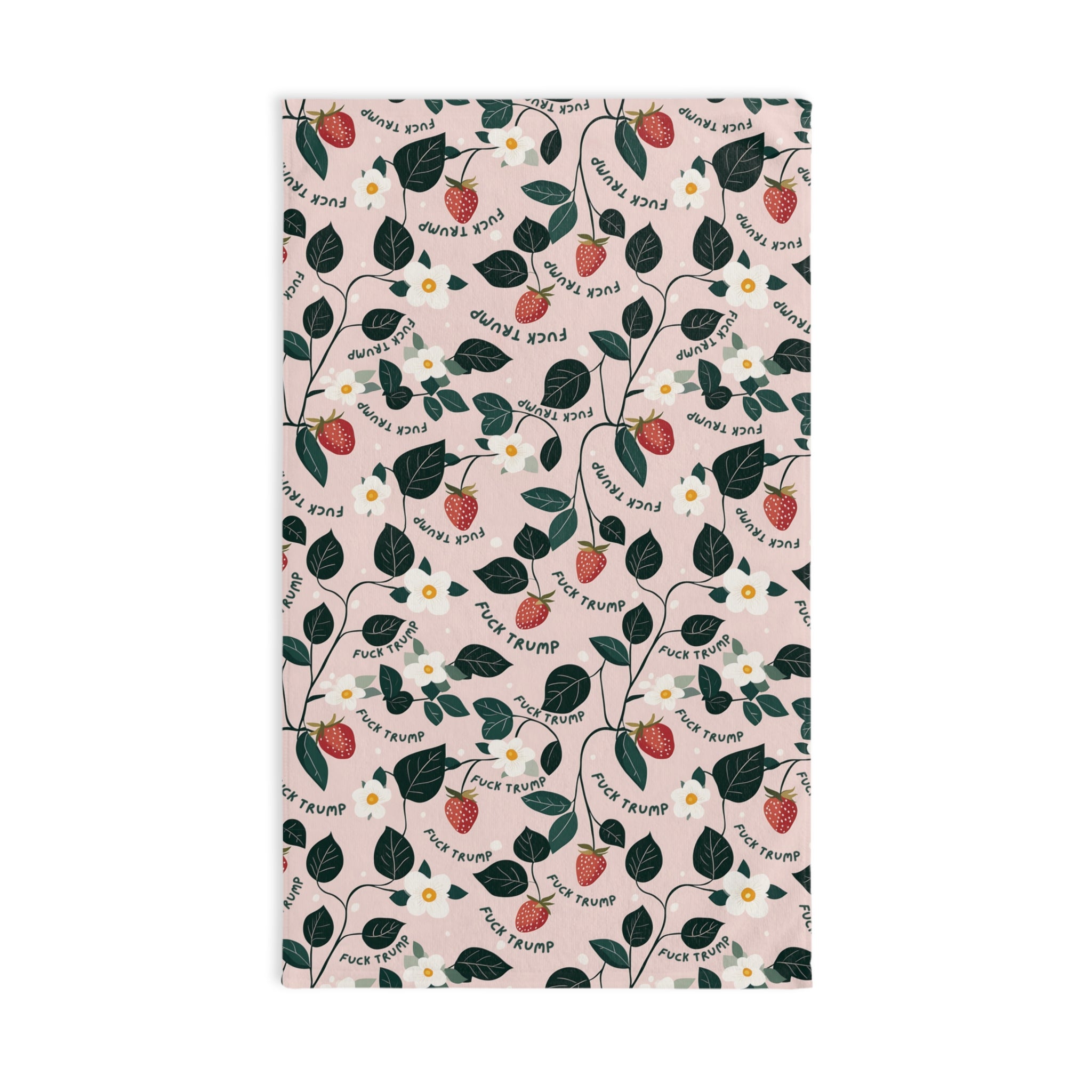 Classic Strawberry F*ck Trump Hand Towel
