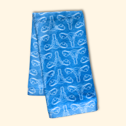 Blue F*ck Trump Uterus Hand Towel