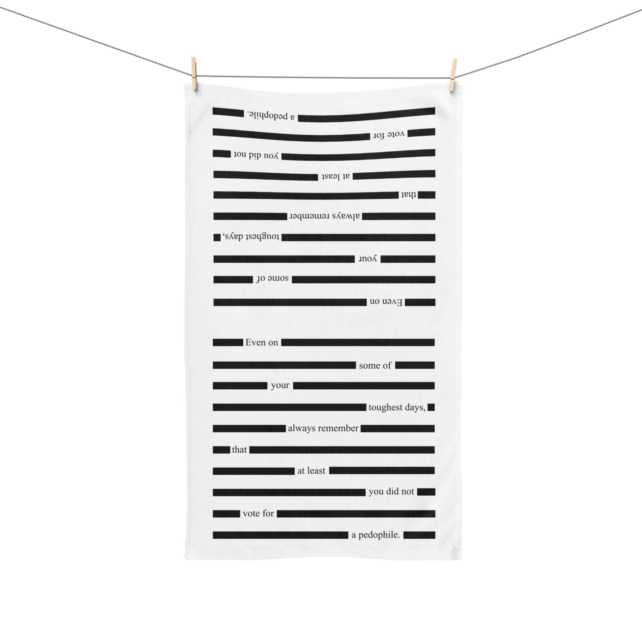 Redacted Epstein Files F*ck Trump Hand Towel