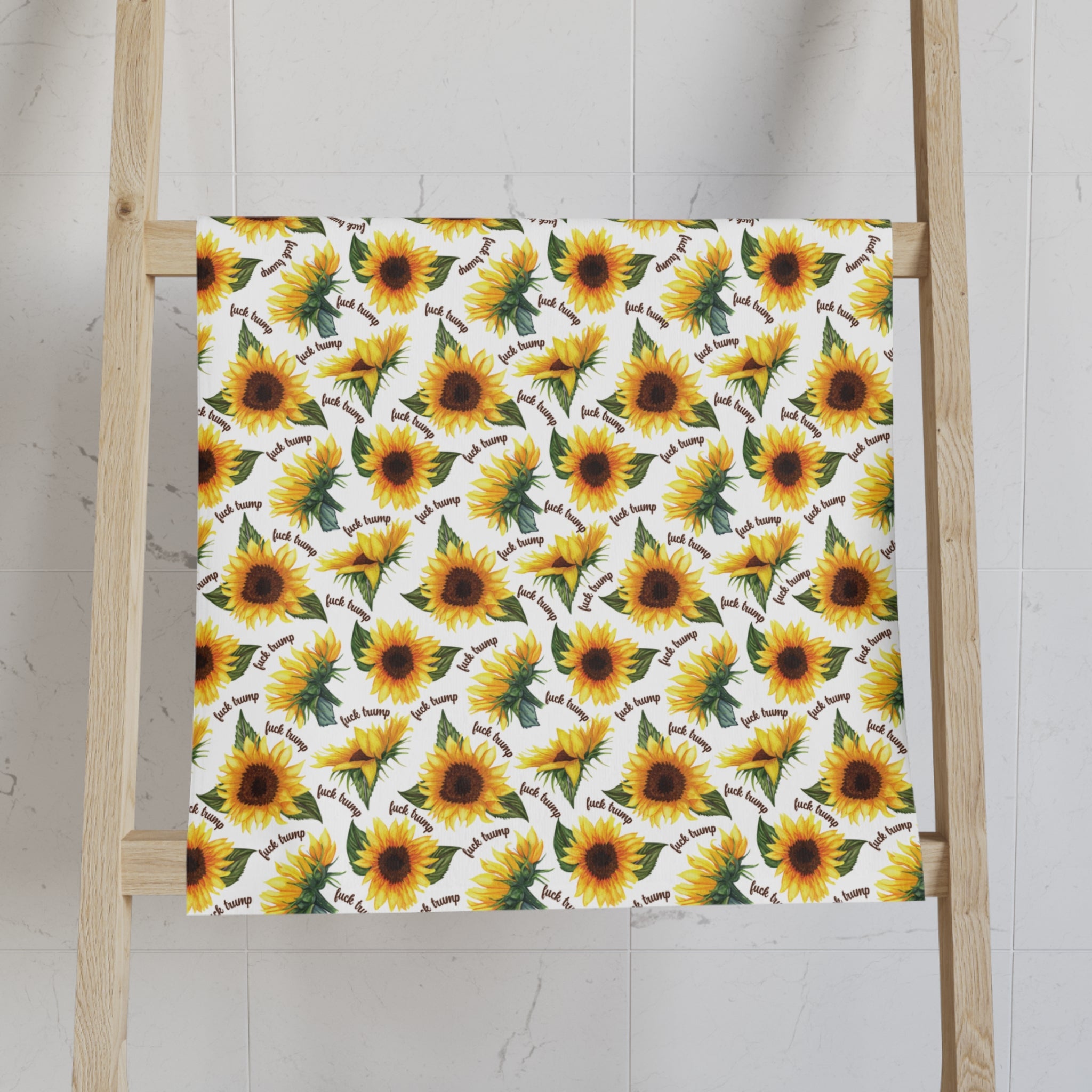 Subtle F*ck Trump Sunflower Hand Towel