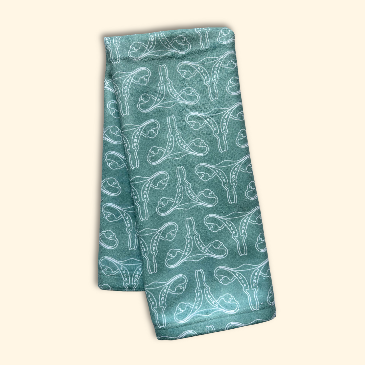Green F*ck Trump Uterus Hand Towel