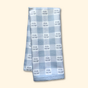 Subtle F*ck Trump Cool Grey Gingham Hand Towel