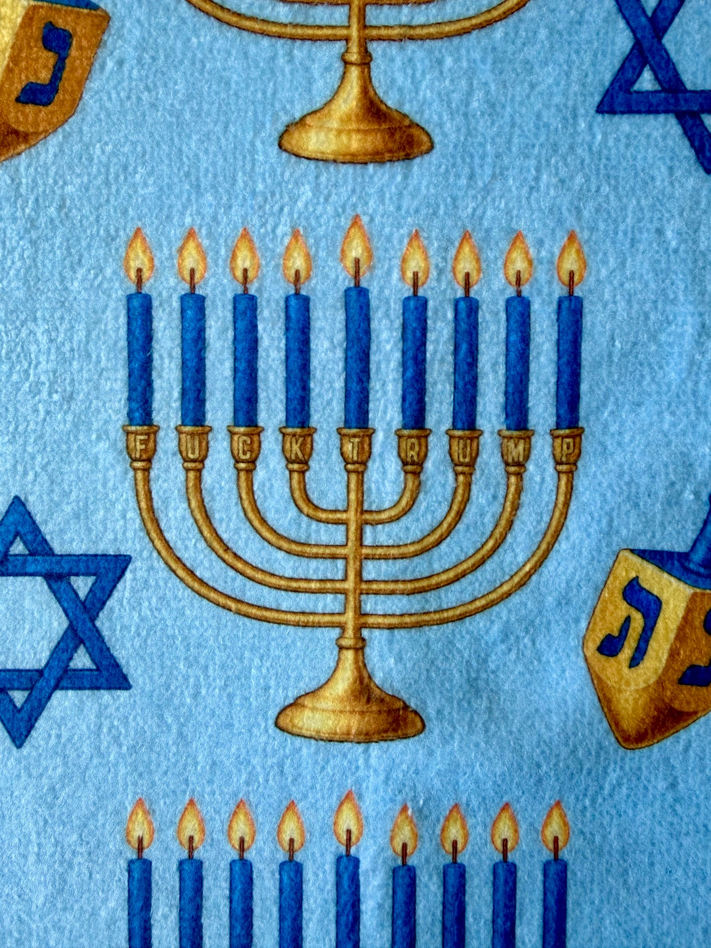 Subtle F*ck Trump Hanukkah Menorah Hand Towel