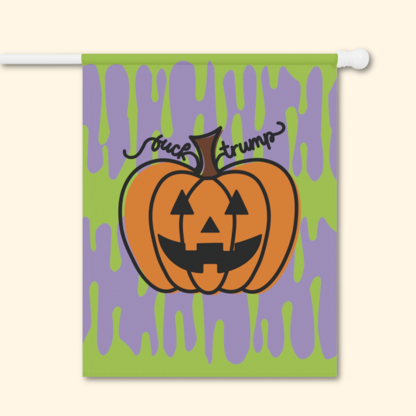 F*ck Trump Jack-O-Lantern Slime Garden Flag