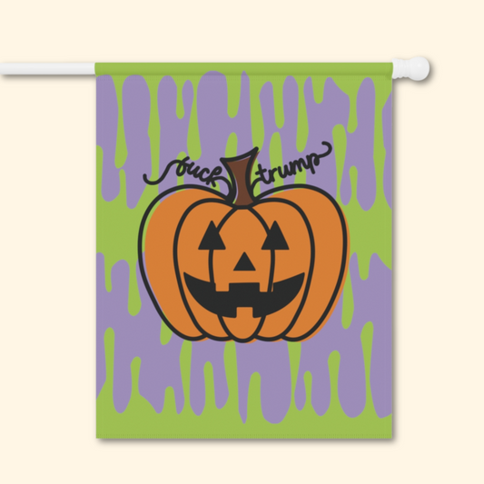 F*ck Trump Jack-O-Lantern Slime Garden Flag