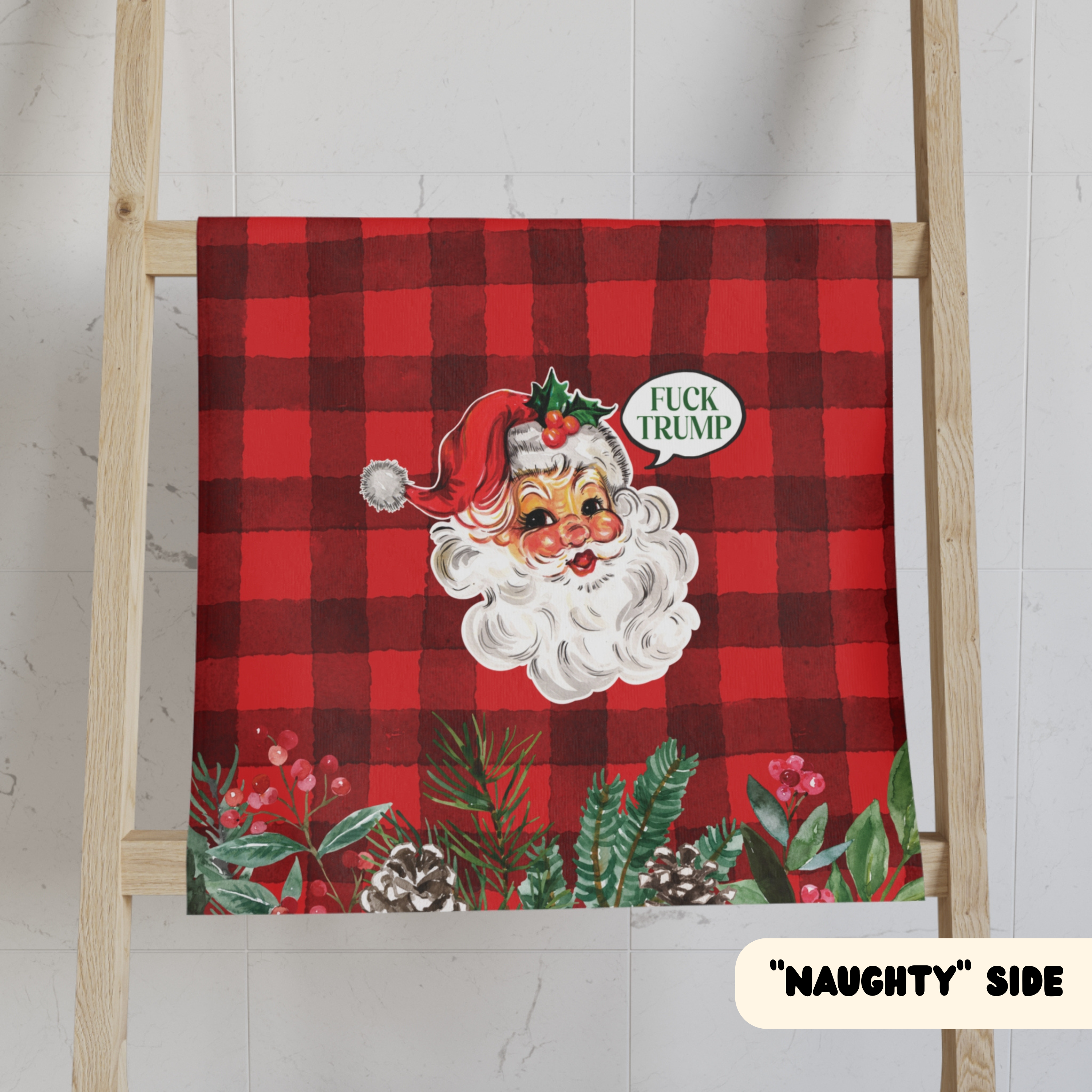 Reversible F*ck Trump Santa Hand Towel