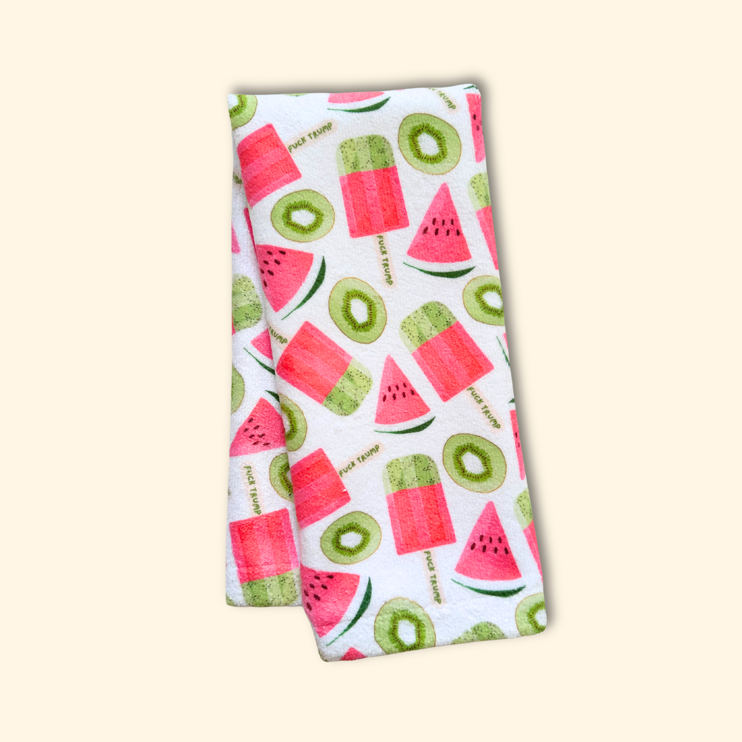 Subtle F*ck Trump Watermelon Popsicle Hand Towel