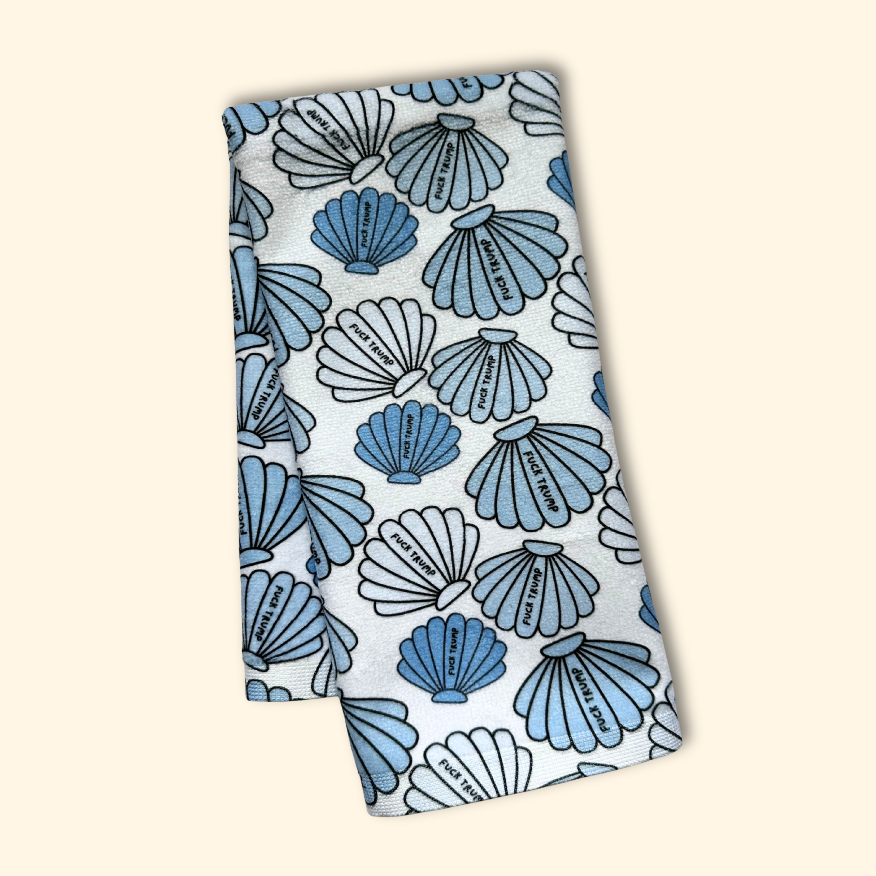 Coastal Shell F*ck Trump Hand Towel