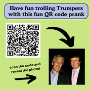 Trump and Epstein Besties QR Code Ceramic Coaster