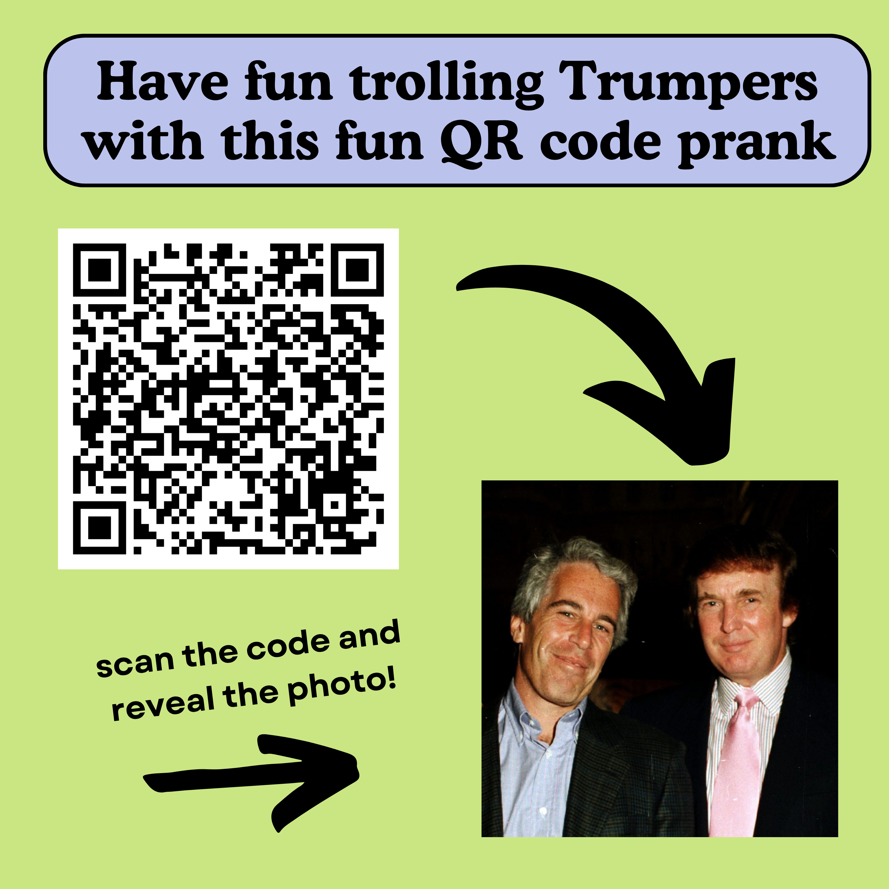 Trump and Epstein Besties QR Code Ceramic Coaster