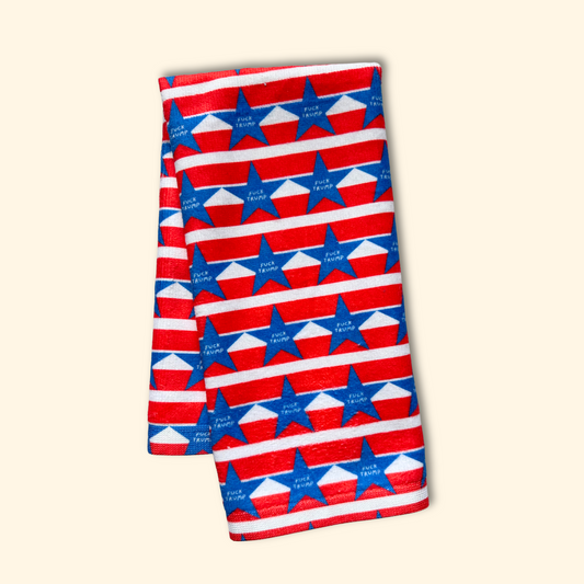 Subtle F*ck Trump Stars and Stripes Hand Towel