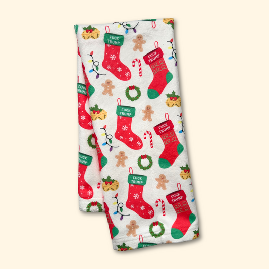 Subtle F*ck Trump Christmas Stocking Hand Towel