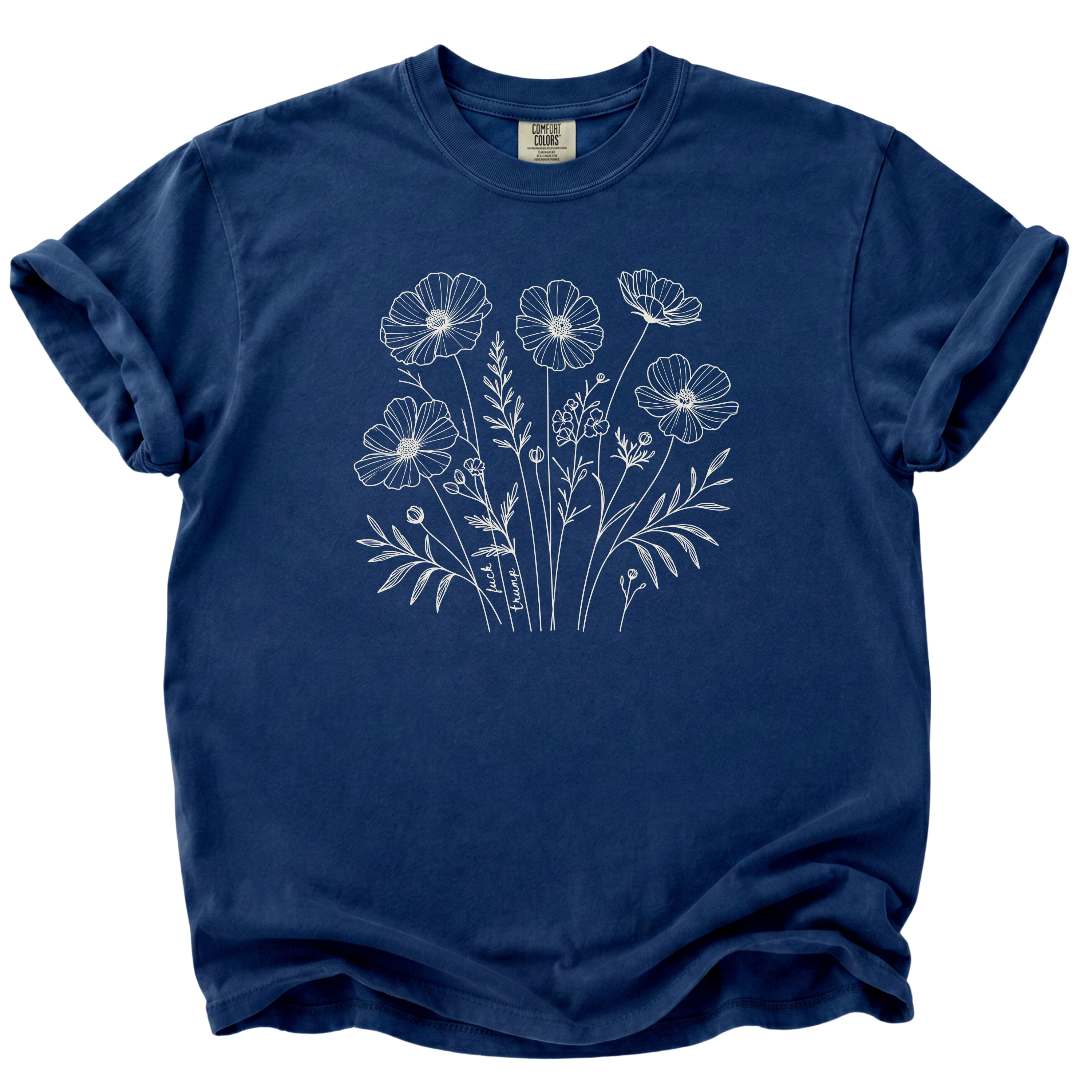 Subtle F*ck Trump Floral Sketch T-Shirt