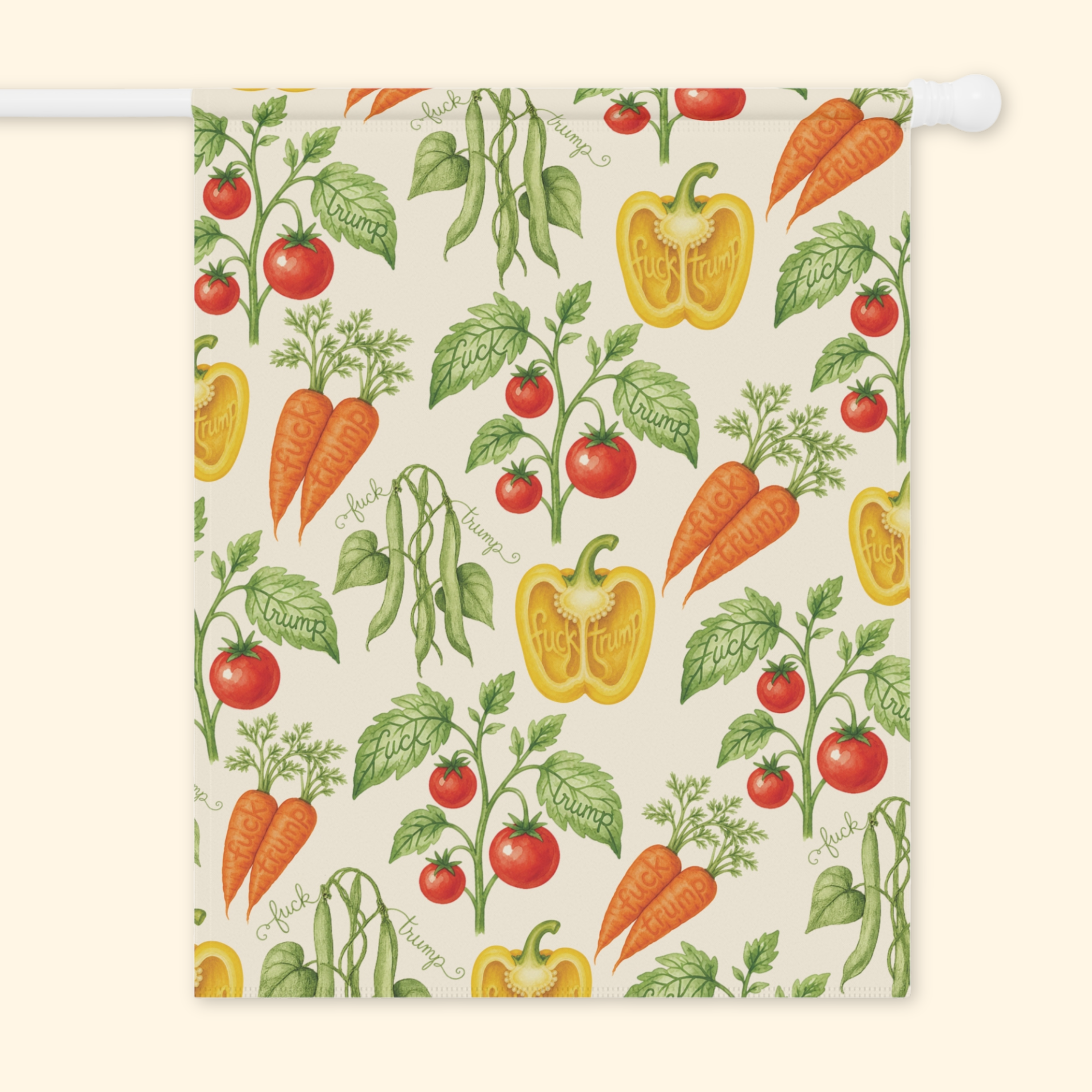 F*ck Trump Watercolor Vegetable Garden Flag