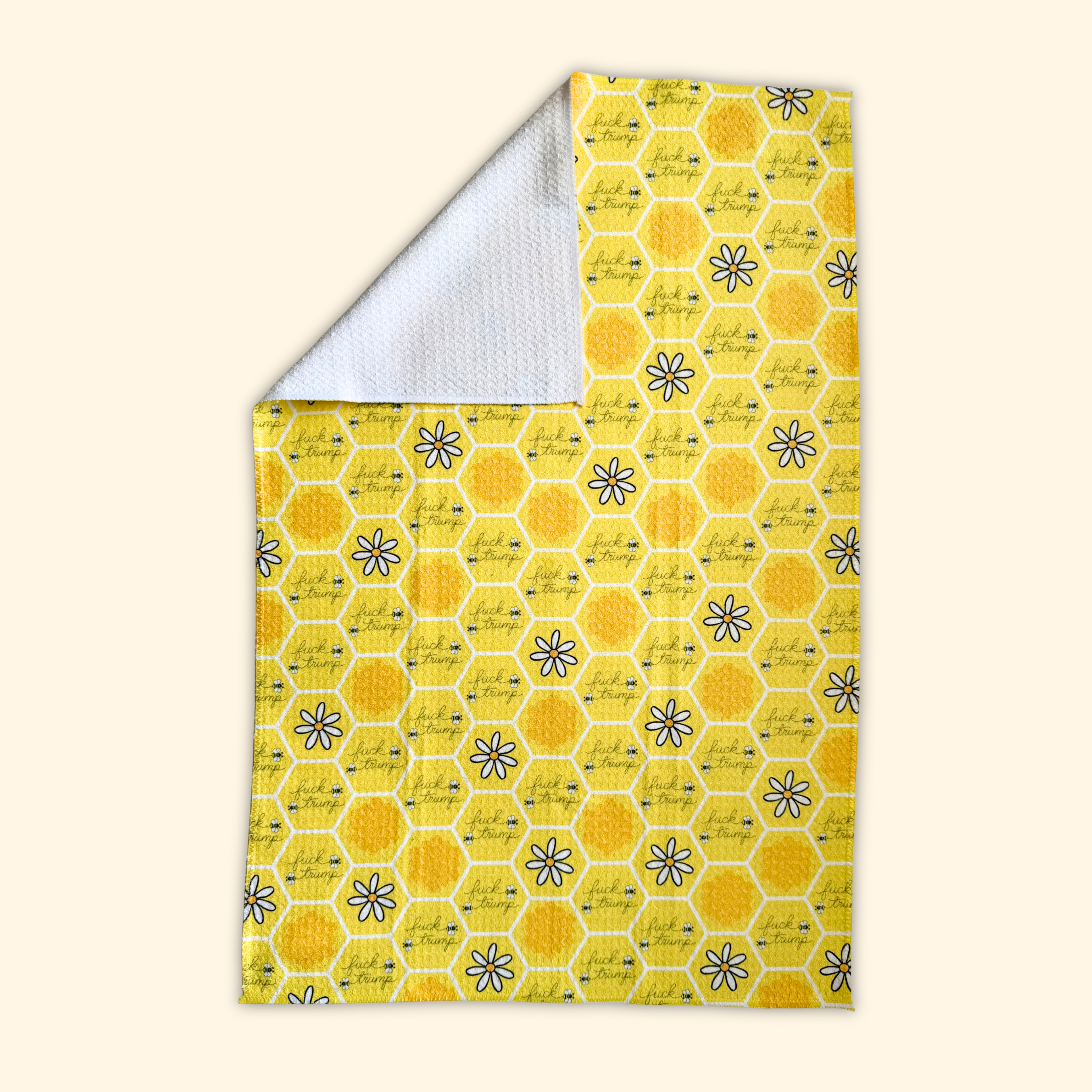 F*ck Trump Honey Bees Waffle Weave Kitchen Towel